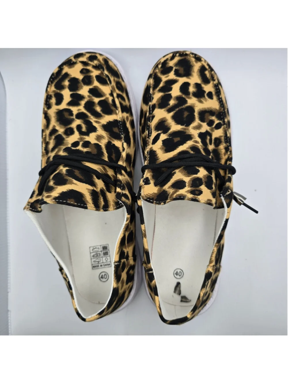 Women's Unbranded Leopard Print Slip-On Sneakers Tan Black Size 9